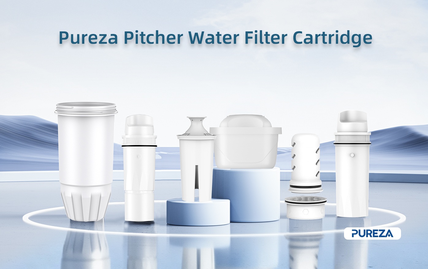 Pitcher replacement water filter cartridge