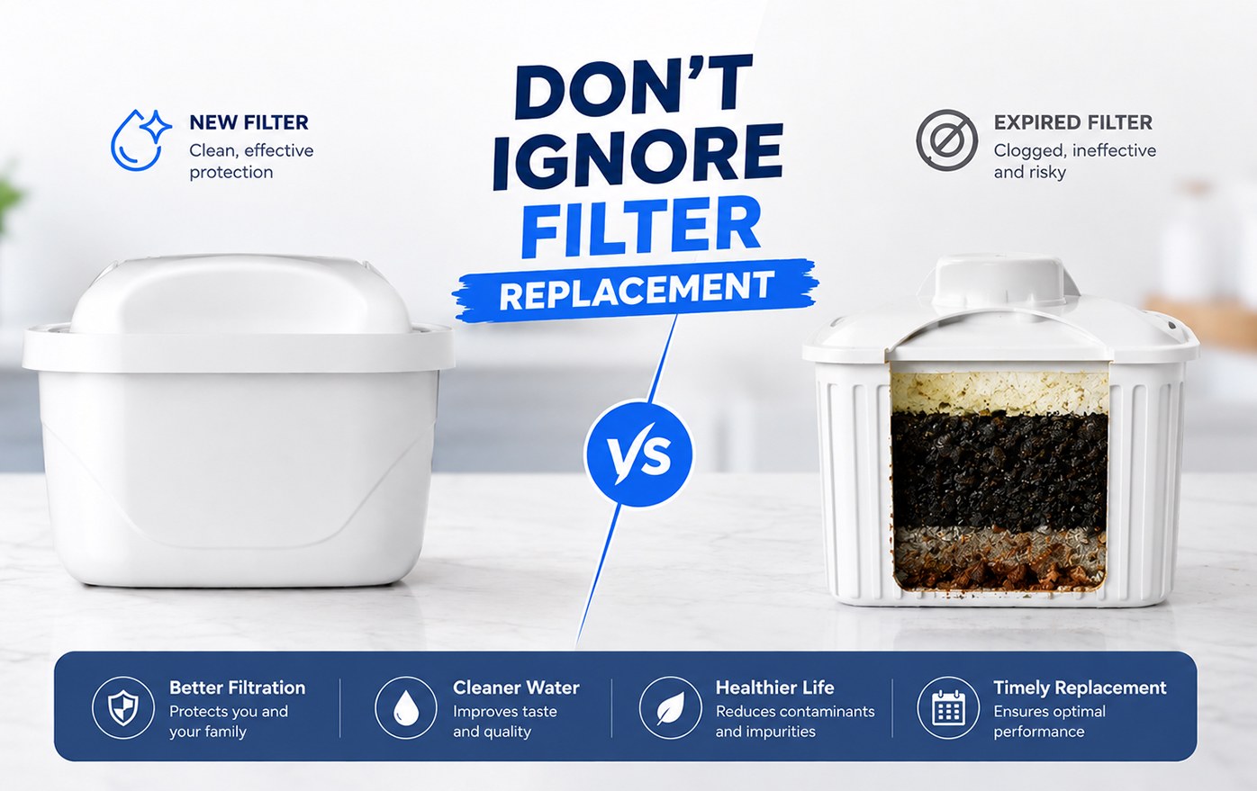 Pitcher water filter cartridge