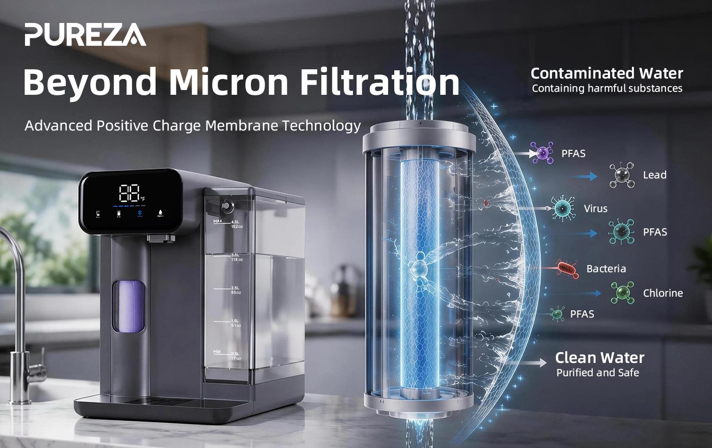 PU-T02 Countertop Cold Water Dispenser