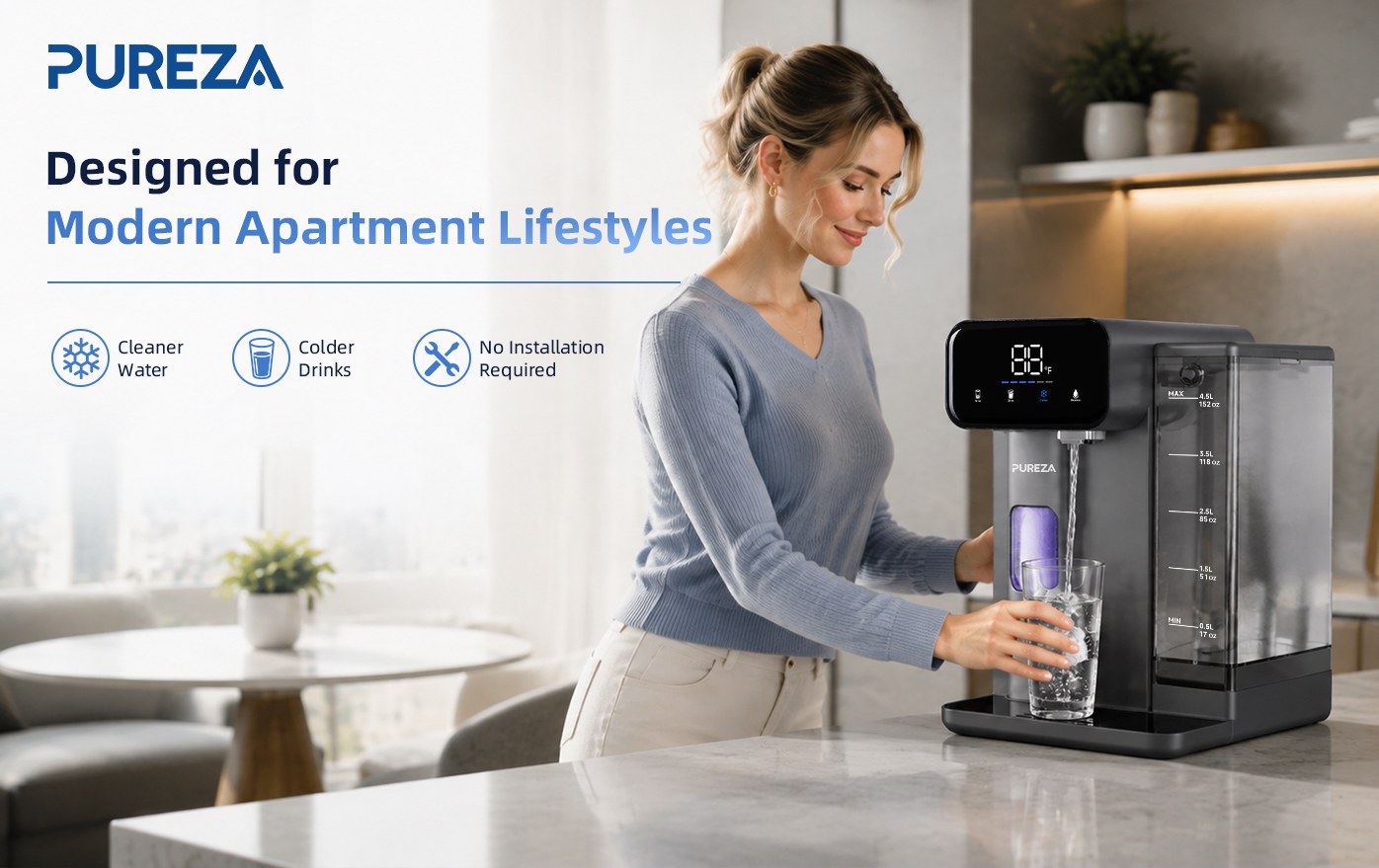PU-T02 Countertop Cold Water Dispenser